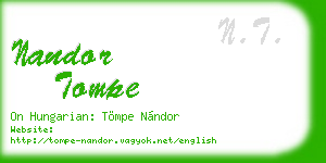 nandor tompe business card